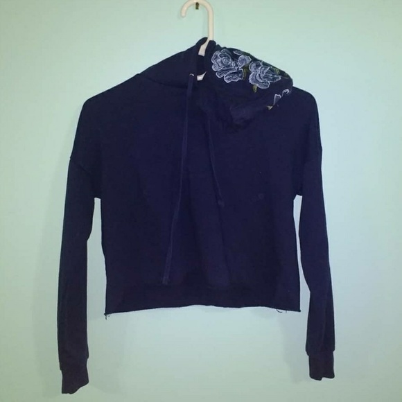 Blue floral cropped sweatshirt - Picture 1 of 1